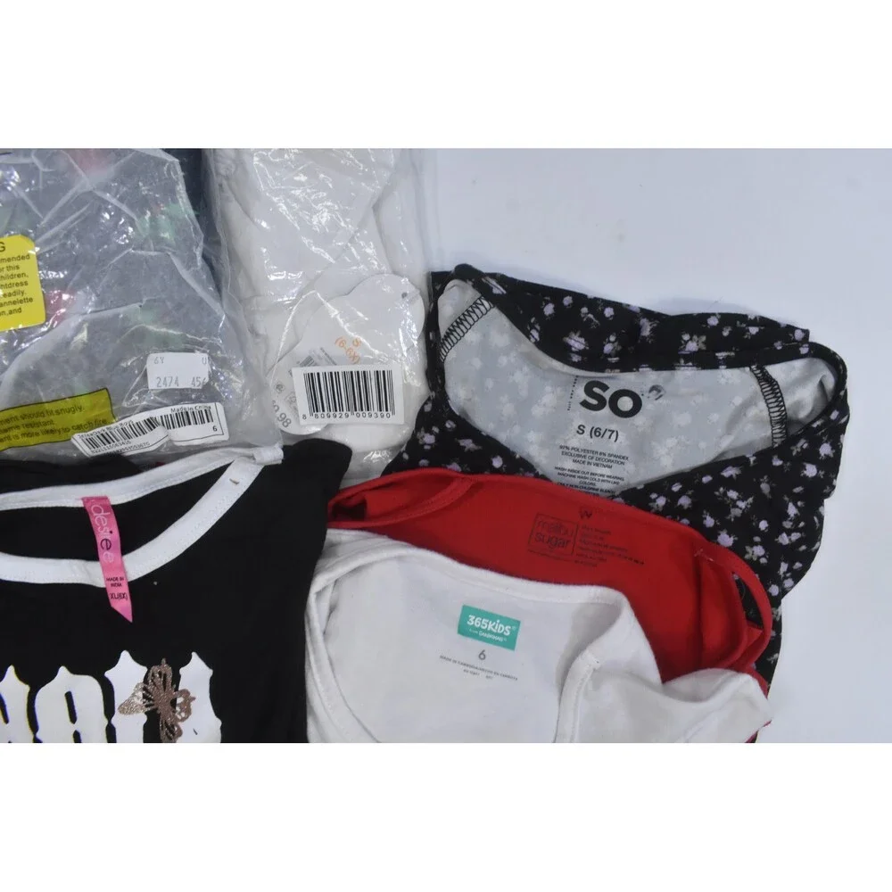 Wholesale Bulk Lot Of 15 Girls Size Small 6/7 Mixed Season Tops Bottoms Dresses